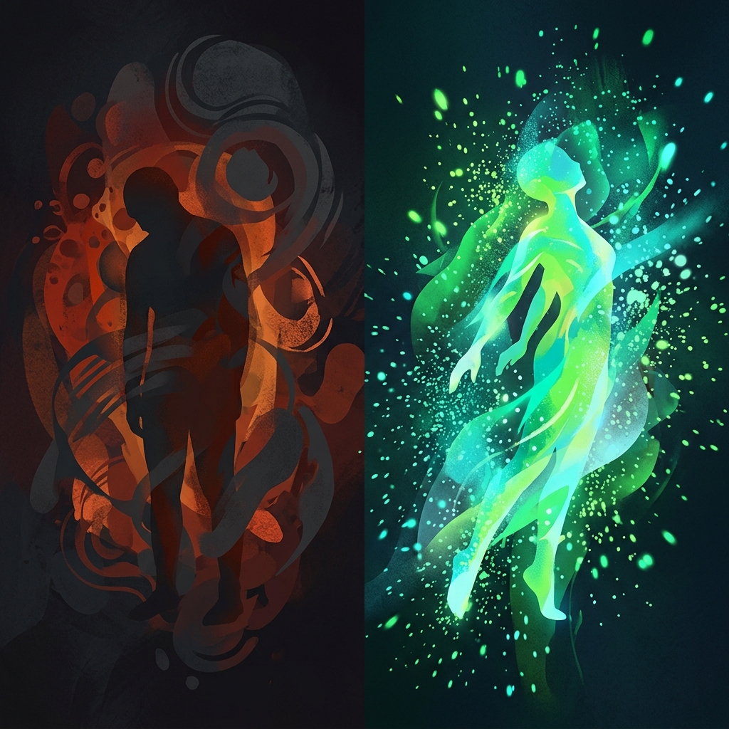 Transformação visual - do caos à energia